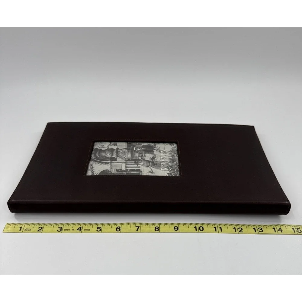 Restoration Hardware Photo Album Scrapbook Brown Leather 27‎ Pages